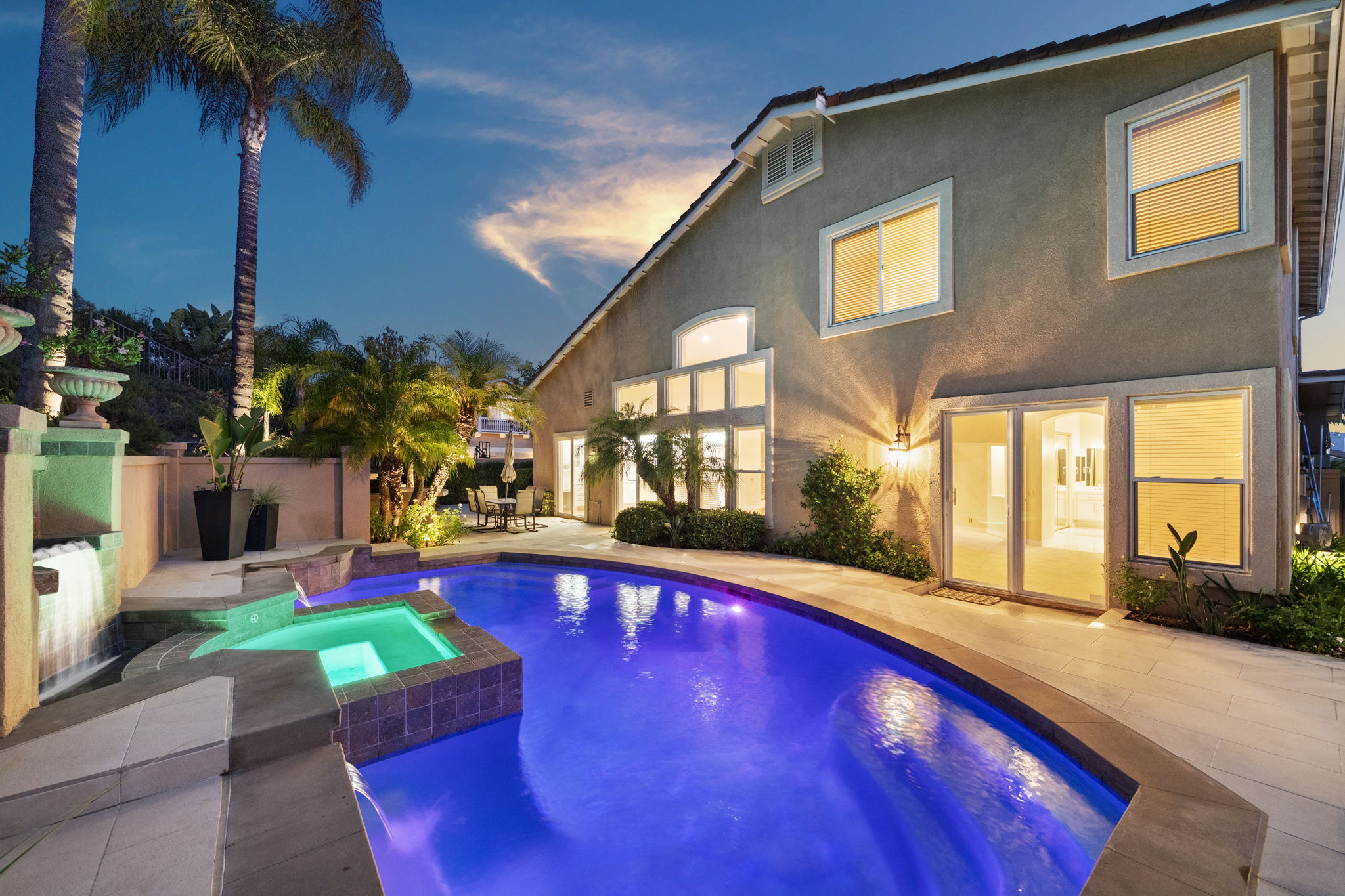 Refined living areas and finishes at the guard-gated Anaheim Hills estate